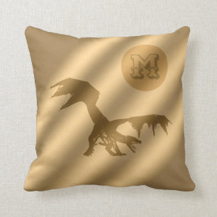 Dragon Gold Luxury Monogram Throw Pillow