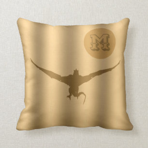 Dragon Gold Luxury Monogram Throw Pillow