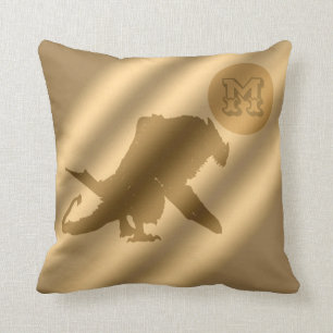 Dragon Gold Luxury Monogram Throw Pillow