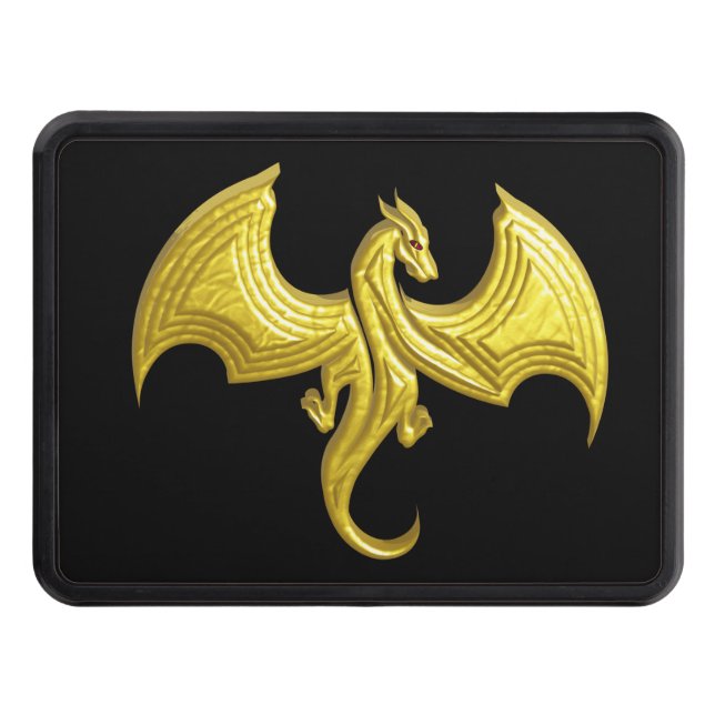 Dragon Golden Wyvern Trailer Hitch Cover (Front)