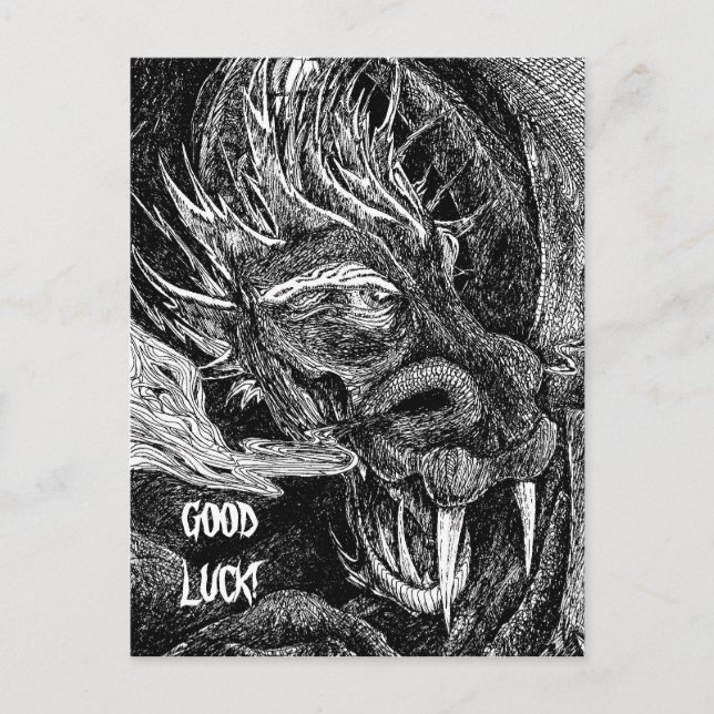 Dragon 'Good Luck!' postcard (Front)
