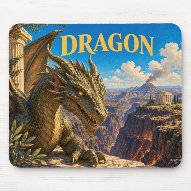 Dragon, Gothic Fantasy Monster Mouse Pad (Front)