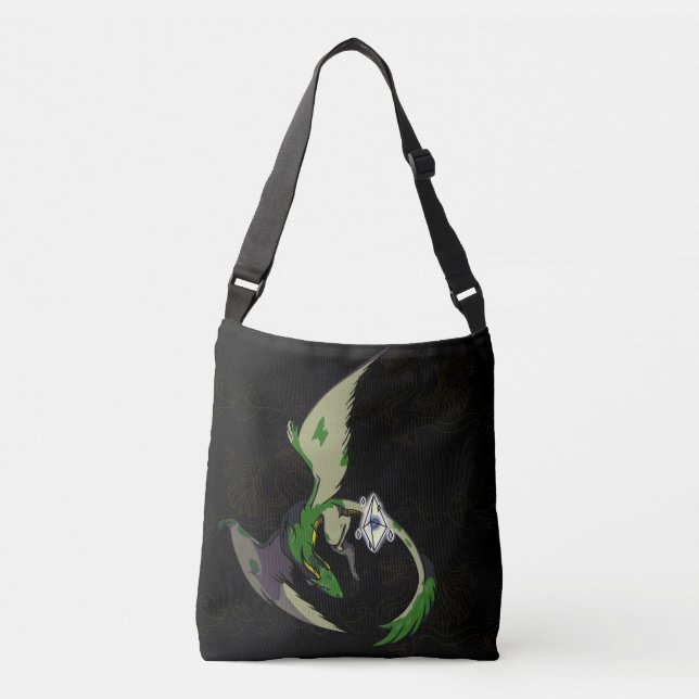 Dragon Green Crystal Crossbody Bag (Front)
