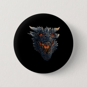Dragon Head About To Blow Fire On His Enemies 2 Inch Round Button