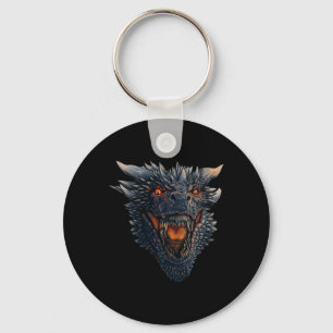 Dragon Head About To Blow Fire On His Enemies  Keychain