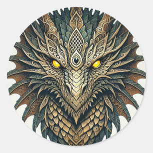 Dragon Head Classic Round Sticker