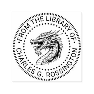 Dragon Head Drawing Library Book Name Self-inking Stamp
