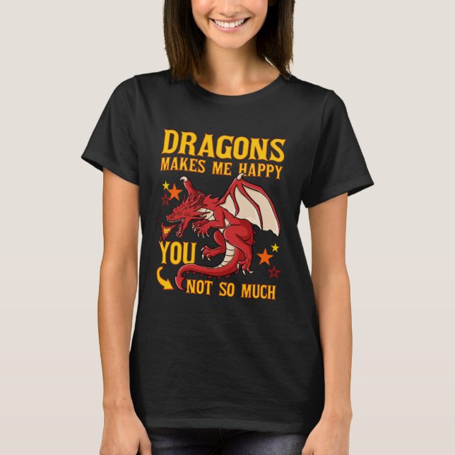 Dragon Head Funny Cute Fantasy Creature 3 T-Shirt (Front)