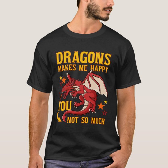 Dragon Head Funny Cute Fantasy Creature 3 T-Shirt (Front)