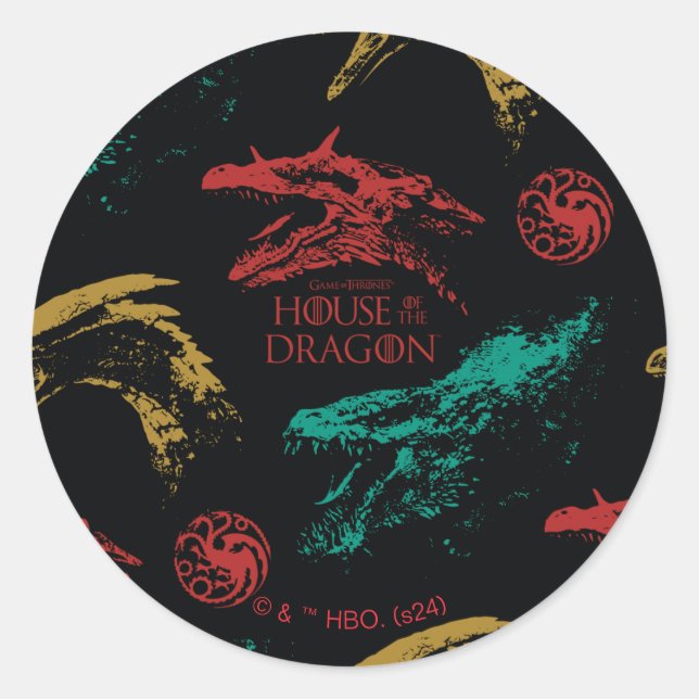 Dragon Head Pattern Classic Round Sticker (Front)