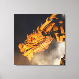 Dragon Head Red Eyes Canvas Print