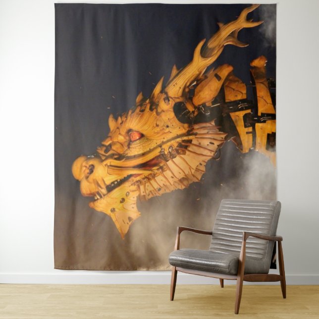 Dragon Head Red Eyes Tapestry (In Situ)