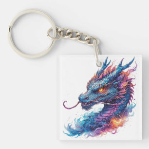 Dragon Head With Fierce Eyes Keychain