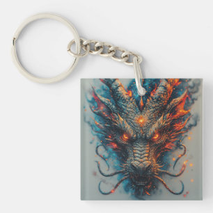 Dragon Head With Fierce Eyes Keychain
