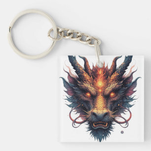 Dragon Head With Fierce Eyes Keychain