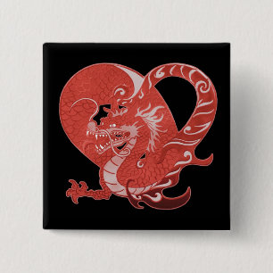 Dragon Heart 2 Inch Square Button