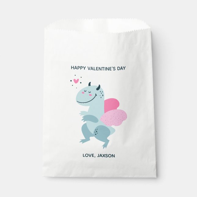 Dragon Heart Cute Personalized Valentine Favour Bag (Front)