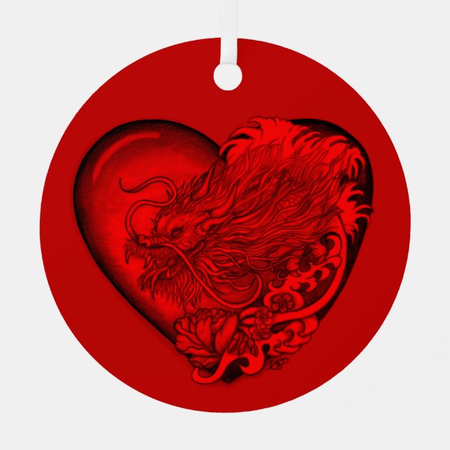 Dragon Heart Metal Ornament (Front)