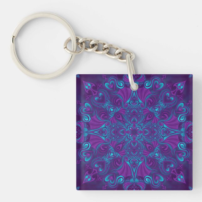 Dragon Heart Radial Art Keychain (Front)