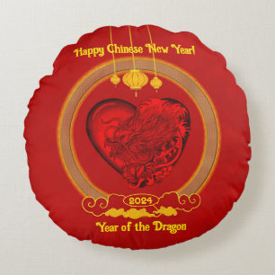 Dragon Heart , Year of the Dragon Round Pillow