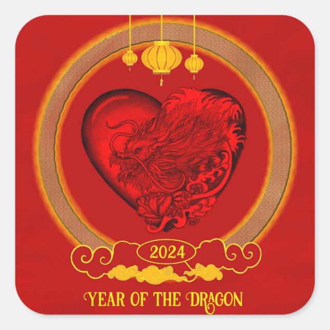 Dragon Heart , Year of the Dragon Square Sticker (Front)