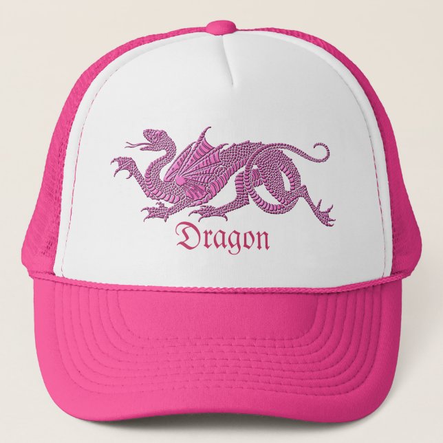 Dragon héraldique (rose) - casquette #1 (Devant)