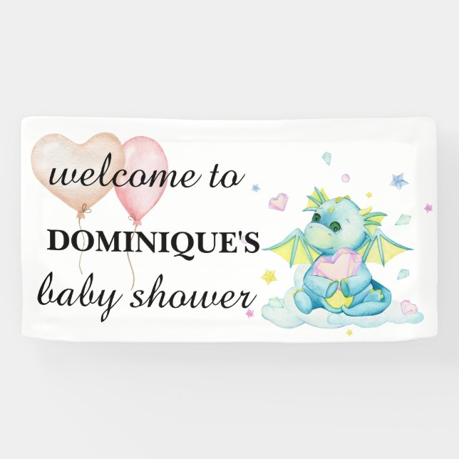 Dragon Holding A Heart - Welcome Banner (Horizontal)