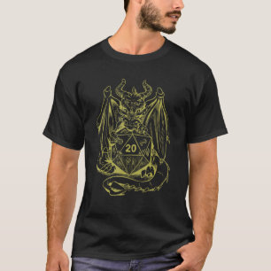 Dragon Holding An Rpg Dice Boardgame Role Play Men T-Shirt