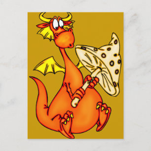 Dragon Holding Mushroom Postcard