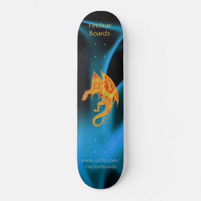 Dragon in Blue Flames Skateboard (Front)