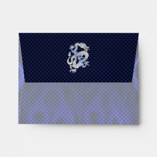 Dragon in Chrome like blue Carbon Fibre Styles Envelopes