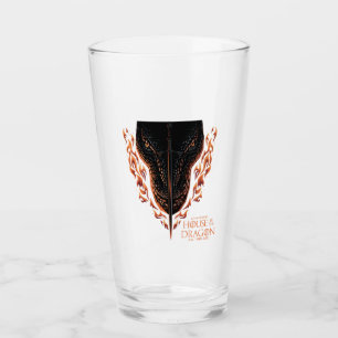 Dragon in Flames Behind Sword Glass