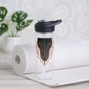 Dragon in Flames Behind Sword Water Bottle