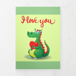 Dragon in Love Tri-Fold Card