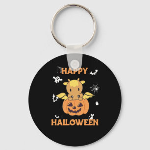 Dragon In Pumpkin Sweet Dragon Happy Halloween Keychain