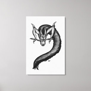 Dragon in Tattoo Style Canvas Print