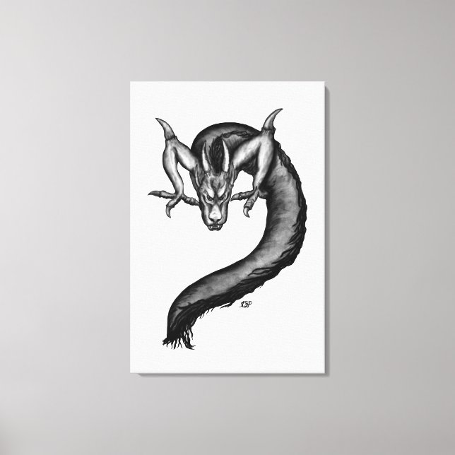 Dragon in Tattoo Style Canvas Print (Front)
