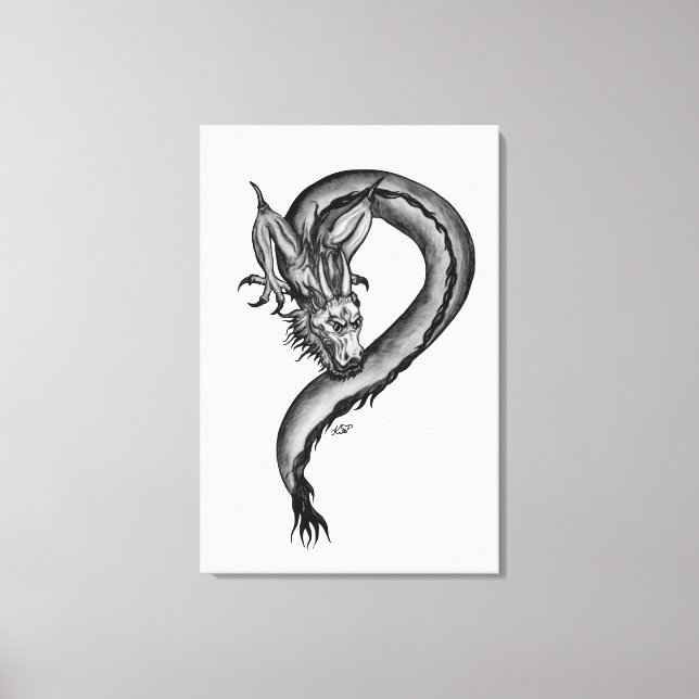 Dragon in Tattoo Style Canvas Print (Front)