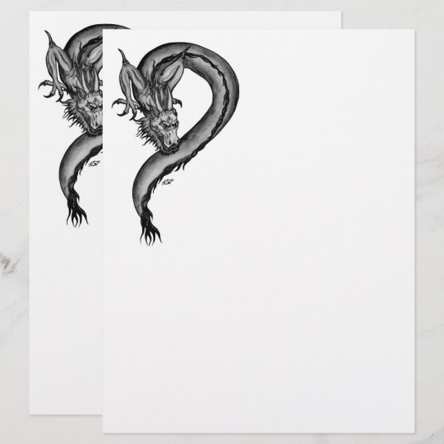 Dragon in Tattoo Style Letterhead (Front/Back)