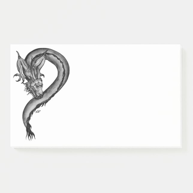 Dragon in Tattoo Style Post-it Notes (Front)