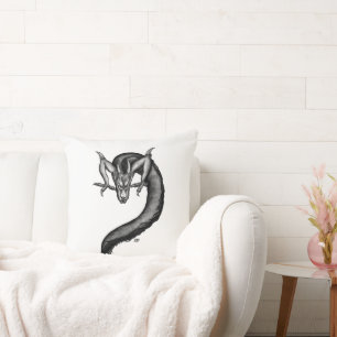 Dragon in Tattoo Style Throw Pillow