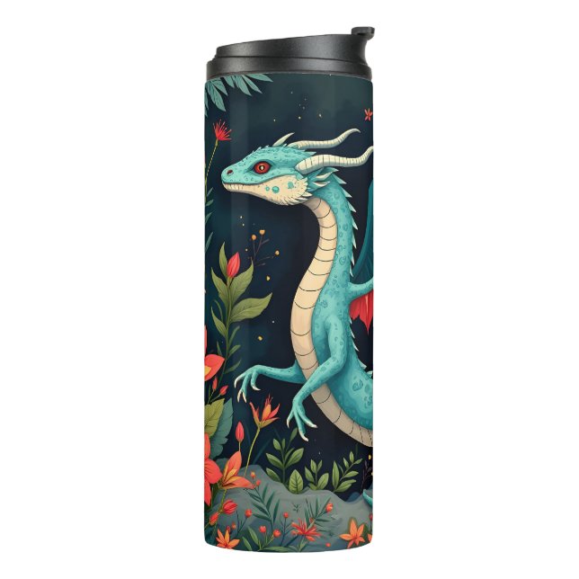 Dragon in the Jungle Thermal Tumbler (Rotated Left)