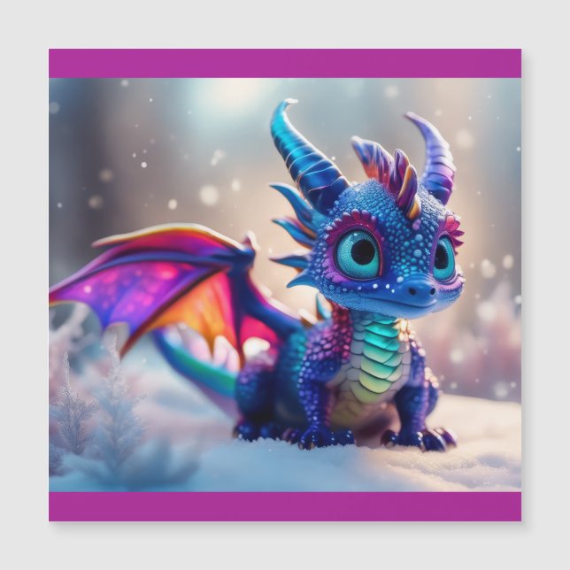 Dragon in the snow.  (Front)