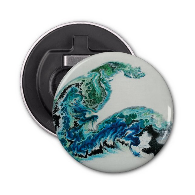 Dragon in the Waves – Abstract Ocean Energy Bottle Opener (Front)