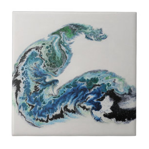 “Dragon in the Waves – Abstract Ocean Energy Tile