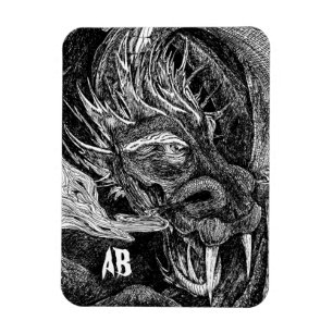 Dragon 'initials' premium magnet