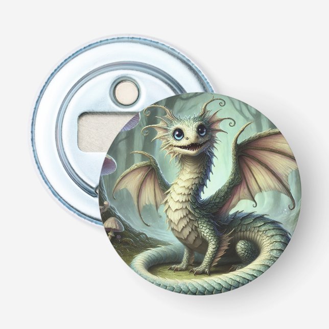 Dragon Jabberwocky Cute Fantasy Creature Art Bottle Opener (Front)