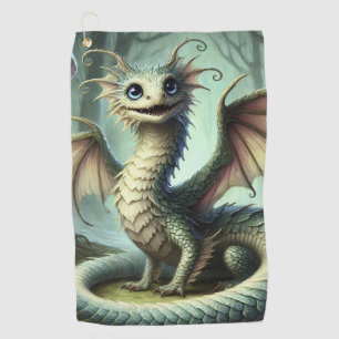 Dragon Jabberwocky Cute Fantasy Creature Art Golf Towel