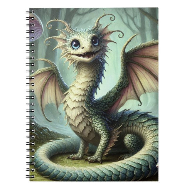 Dragon Jabberwocky Cute Fantasy Creature Art Notebook (Front)