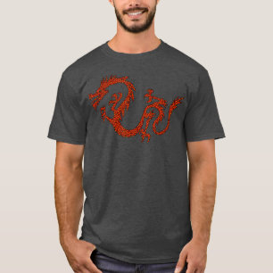 Dragon Japon Style Rétro Asie Mosaïque T-Shirt Dra